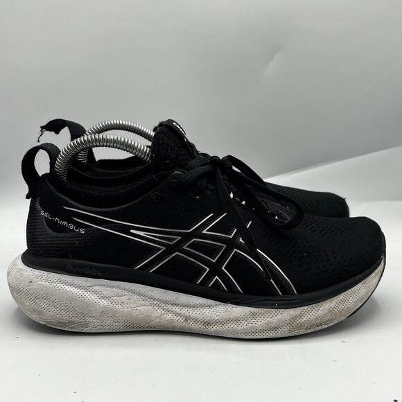 Asics Gel Nimbus 25 Womens Size 8 Black Running Shoes Sneakers 1012B356 - Picture 1 of 12